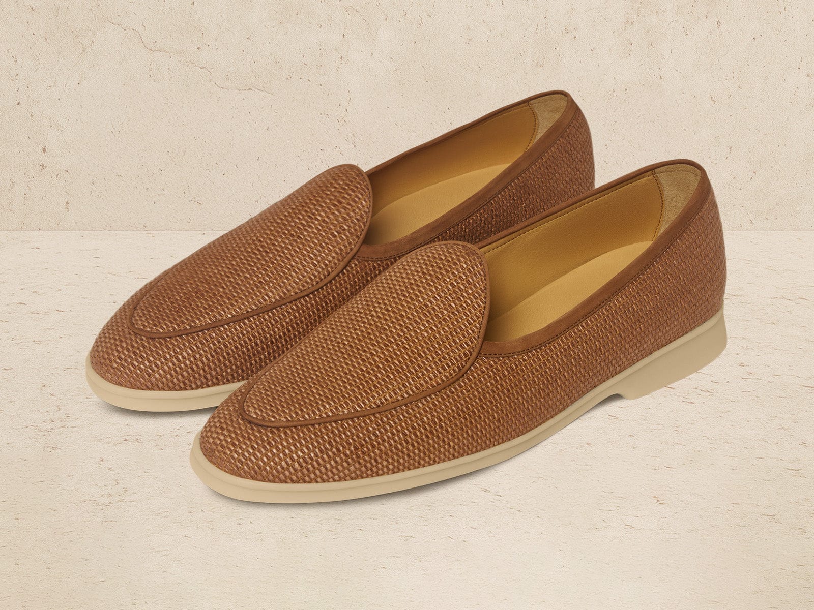 Stride Loafers In Honey Raffia With Natural Sole