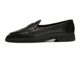 Stride Penny Loafers In Milled Calf Dark Sole