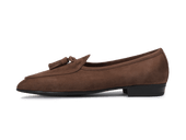 Sagan Rubber Tassel Loafers In Deep Asteria Suede