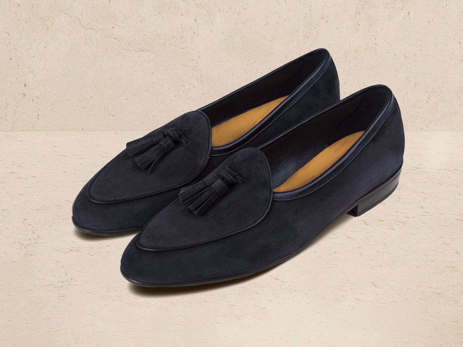 Sagan Rubber Tassel Loafers In Midnight Asteria Suede