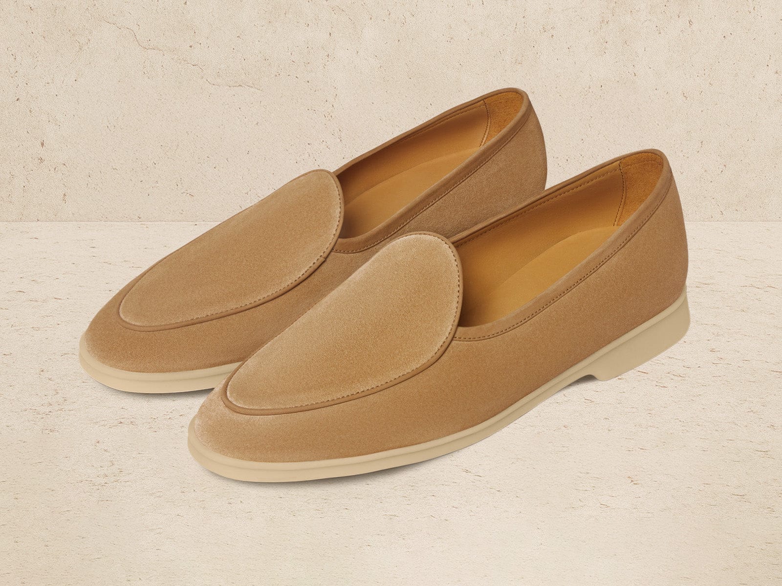 Stride Loafers In Glove Suede With Natural Sole