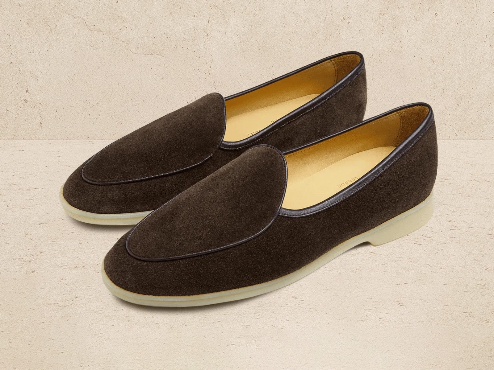 Stride Loafers In Dark Brown Glove Suede Natural Sole