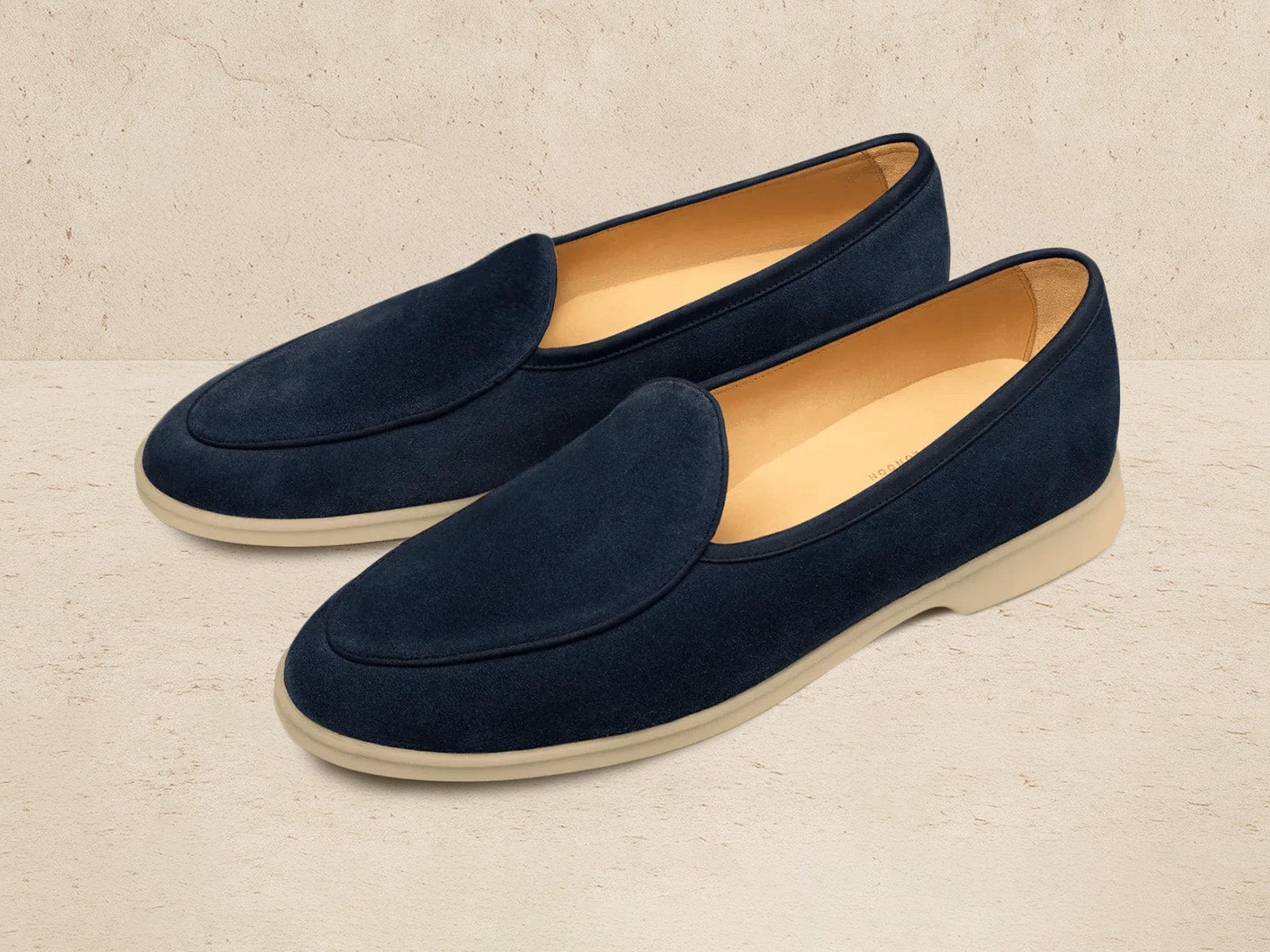 Stride Loafers In Midnight Glove Suede Natural Sole