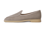 Stride Loafers In Sandy Grey Glove Suede Natural Sole