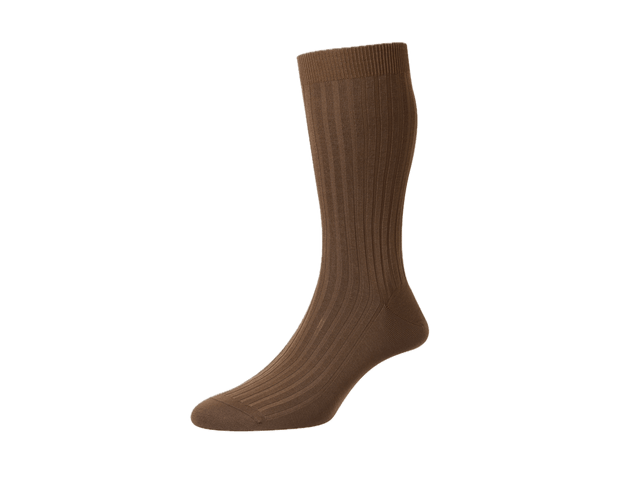 Cotton Socks in Mid Brown