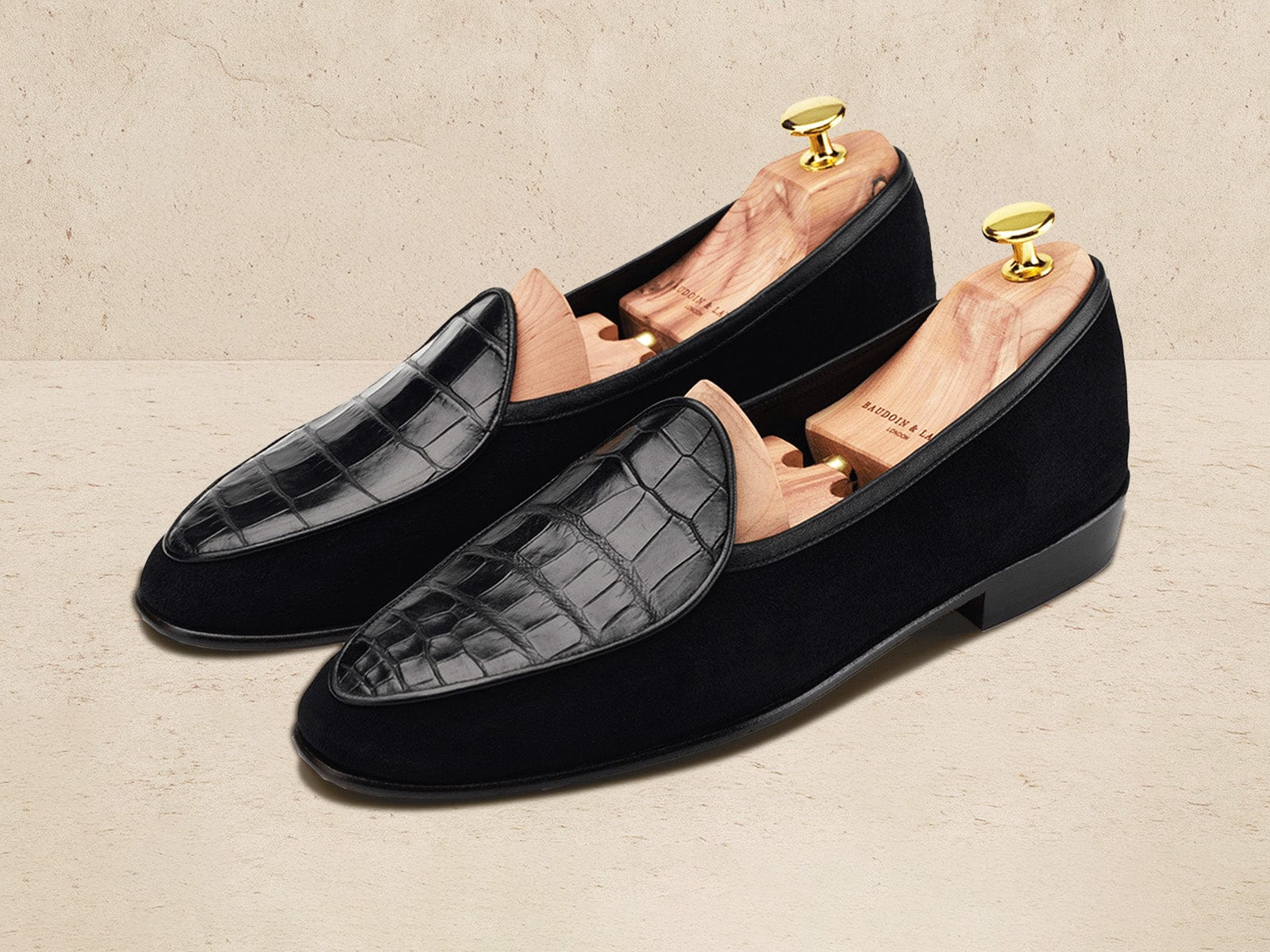 Sagan Classic Precious Leather Loafers In Suede And Crocodile