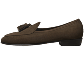 Sagan Classic Tassel Loafers In Olivine Green Asteria Suede