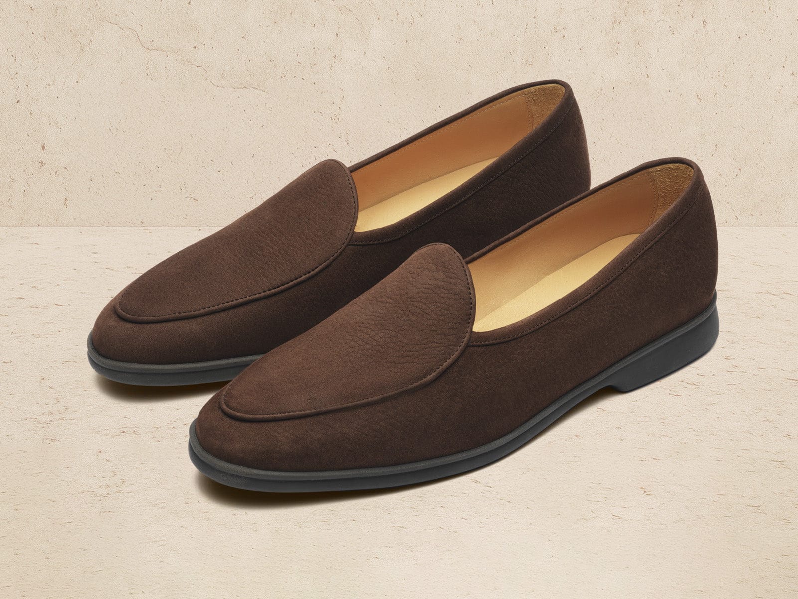 Stride Loafers In Ebony Brown Shield Nubuck