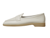 Stride Penny Loafers In Blanc Casse Milled Calf