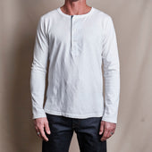 13 Ounce Henley L/S White