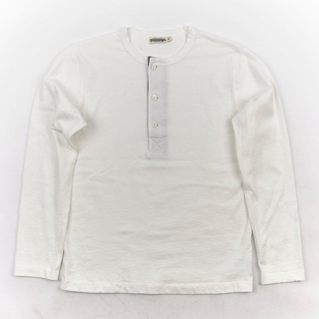 13 Ounce Henley L/S White