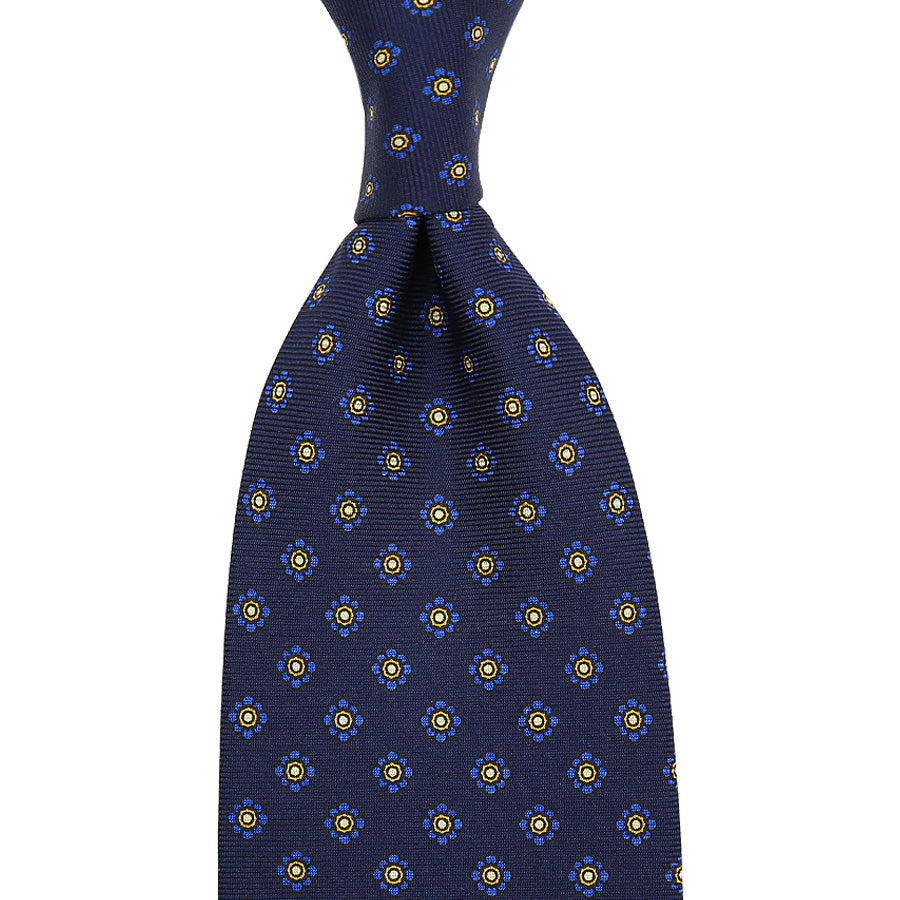 Shibumi Flower Printed Silk Tie Hand Rolled