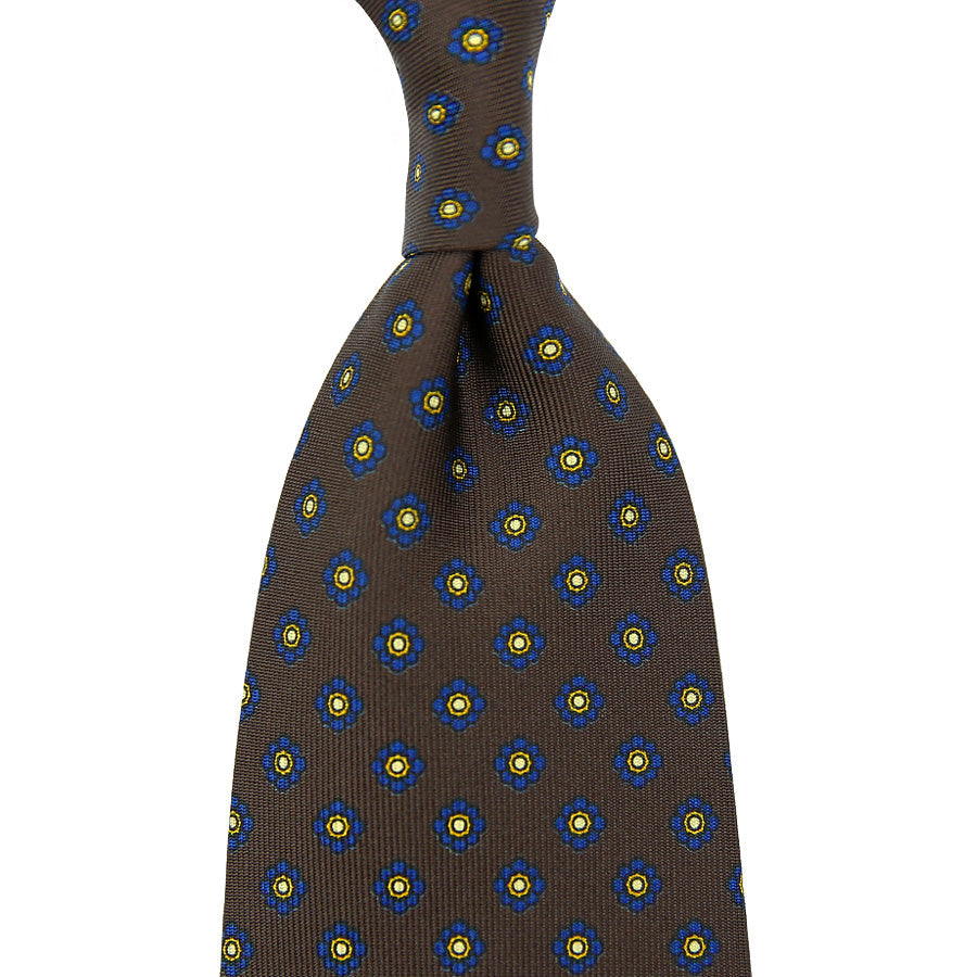 Shibumi Flower Printed Silk Tie Hand Rolled