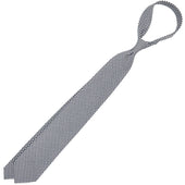 Houndstooth Silk Tie White Hand Rolled