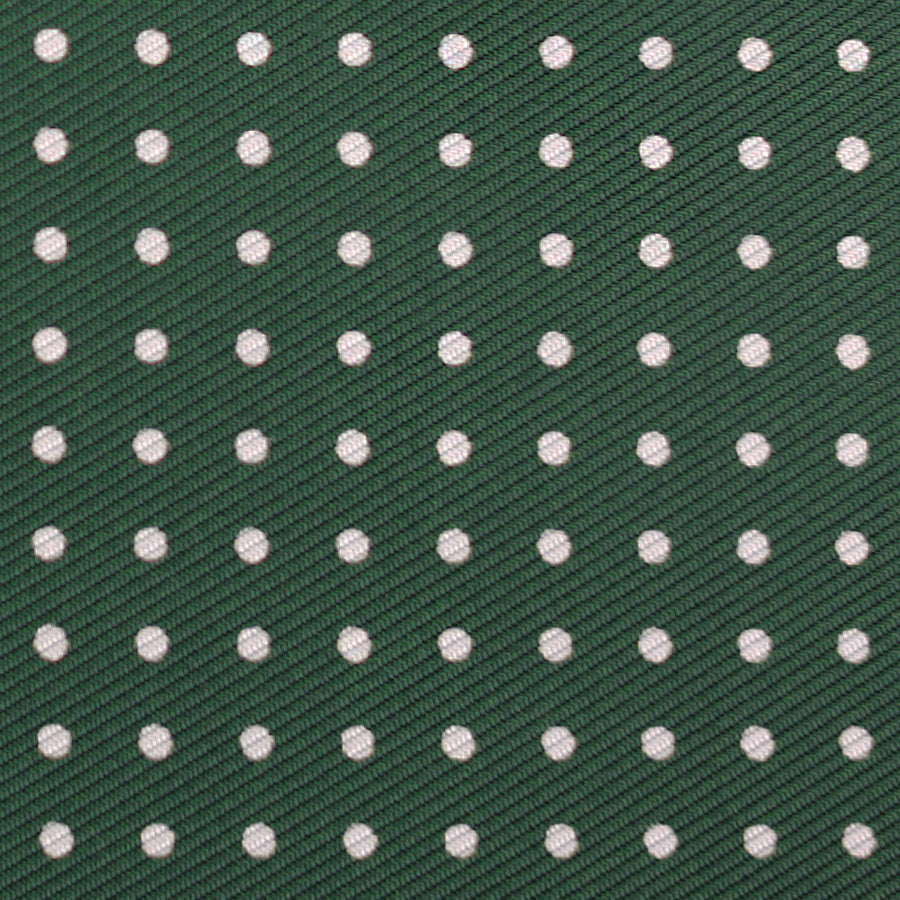 50oz Dotted Printed Silk Bespoke Tie Green