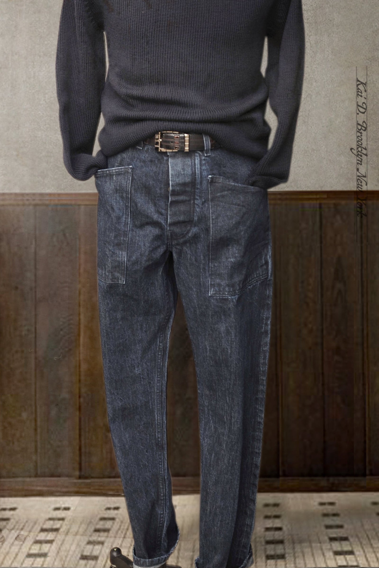 Wide Cut 15 Oz Trousers 30 32