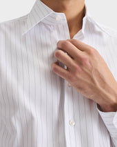 Chemise Col Large En Popeline De Coton Rayures Gainsbourg