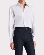Chemise Col Large En Popeline De Coton Rayures Gainsbourg