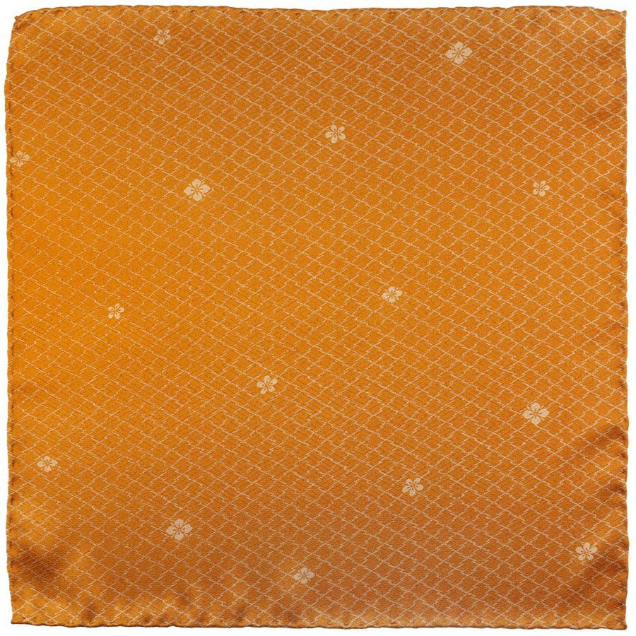 Vintage Kimono Silk Pocket Square Cinnamon