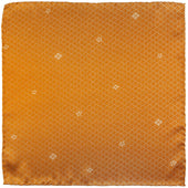 Vintage Kimono Silk Pocket Square - Cinnamon