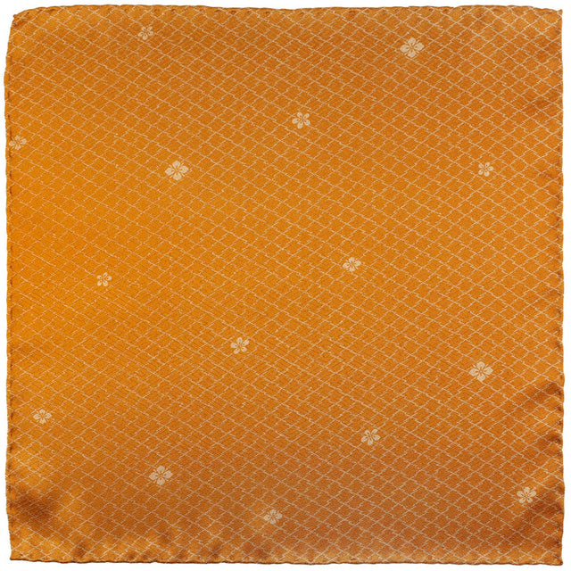 Vintage Kimono Silk Pocket Square - Cinnamon