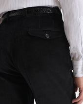Pantalon Vas Taille Haute En Velours C Tel De Coton Noir