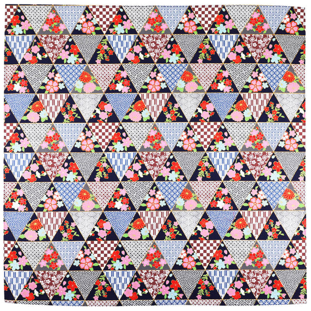 Kimono Motif Cotton Handkerchief - Multicolor