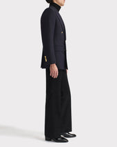 Veste Crois E En Serg De Laine Bleu Marine