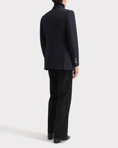 Veste Crois E En Serg De Laine Bleu Marine