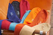 Cashmere and Silk Long Socks in Dark Grey