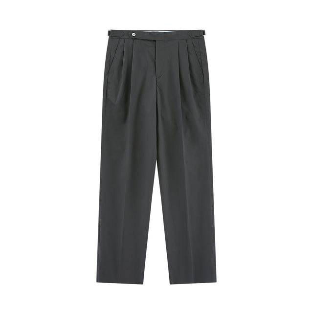 Supima cotton adjust 2Pleats relaxed Chino (Charcoal)