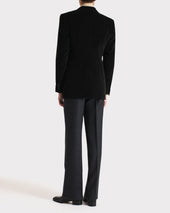 Veste Droite En Velours De Coton Noire