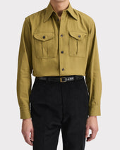 Chemise Boy Scout En Serg De Coton Kaki