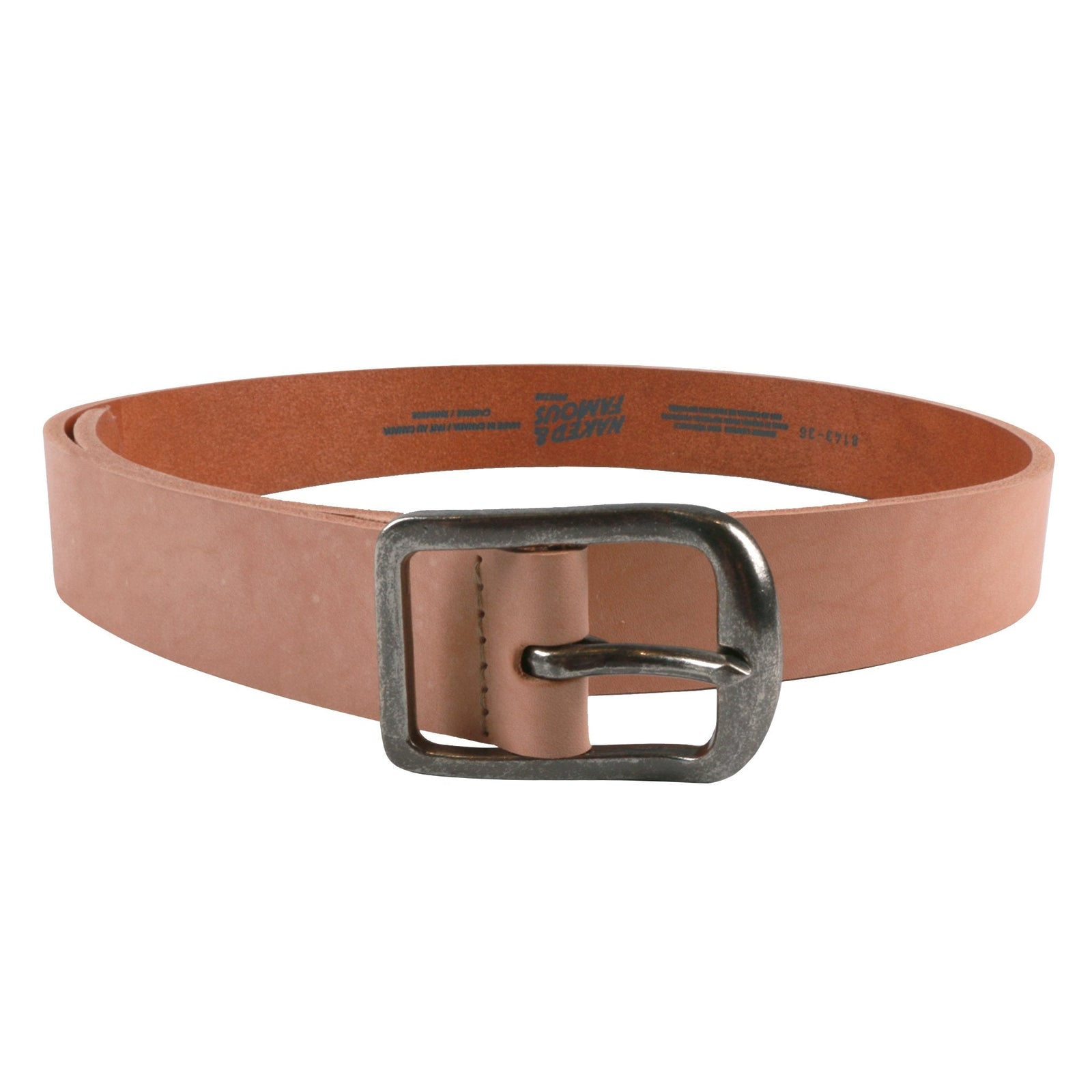 Thick Belt 7mm Bovine Leather Natural