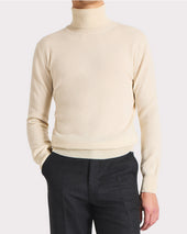 PULL COL ROULÉ EN CACHEMIRE – CRÈME