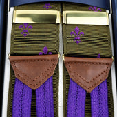 Barathea Braces Dark Fleur De Lys