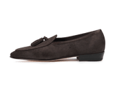 Sagan Classic Tassel Loafers In Bark Grey Asteria Suede