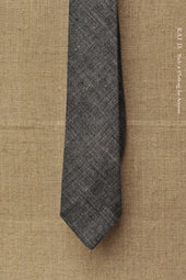 Irish Linen Tie Texture Grey