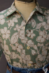 Retro Floral Print Shirt M L Xl