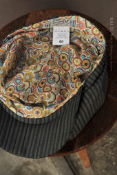 Andy Hat British Virgin Wool Retro Grey Stripe M L Xl