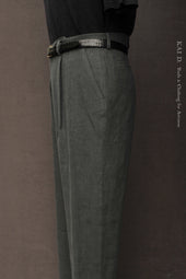 One Pleat Belgian Linen Trousers Anthracite 48 52