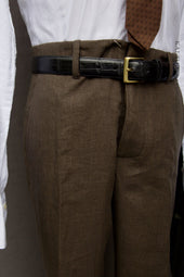 Light Belgian Linen Borough Pants Bark Heather 32 34 36