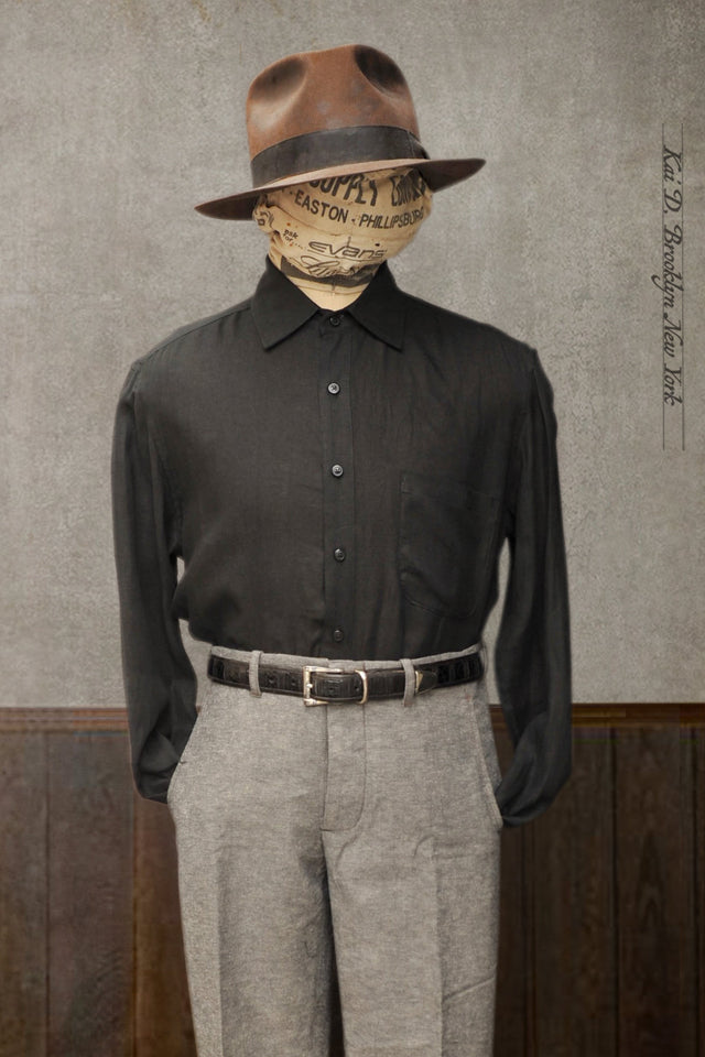 Cassady Shirt (Relaxed Cut)- Black Belgian Linen - L, XL, XXL