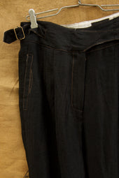 Isa Belted Pants Linen Herringbone M L