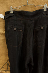 Isa Belted Pants Linen Herringbone M L