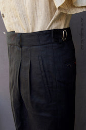 Wide Leg Matisse Pants - Black Japanese Linen - 30, 32, 34, 36