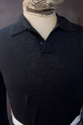 Fine Gauge Linen Ls Polo M L Xl
