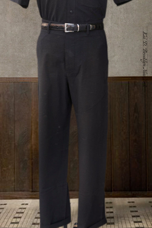 Bosun Pants -Black Seersucker - 32, 34, 36
