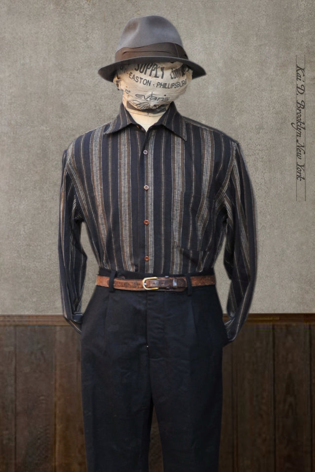 Cassady Shirt (Relaxed Cut)- Blanket Stripe Cotton - L, XL, XXL