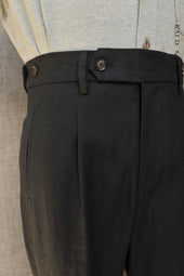 Novelist Trousers Cotton Linen Herringbone Twill 38